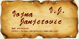 Vojna Janjetović vizit kartica